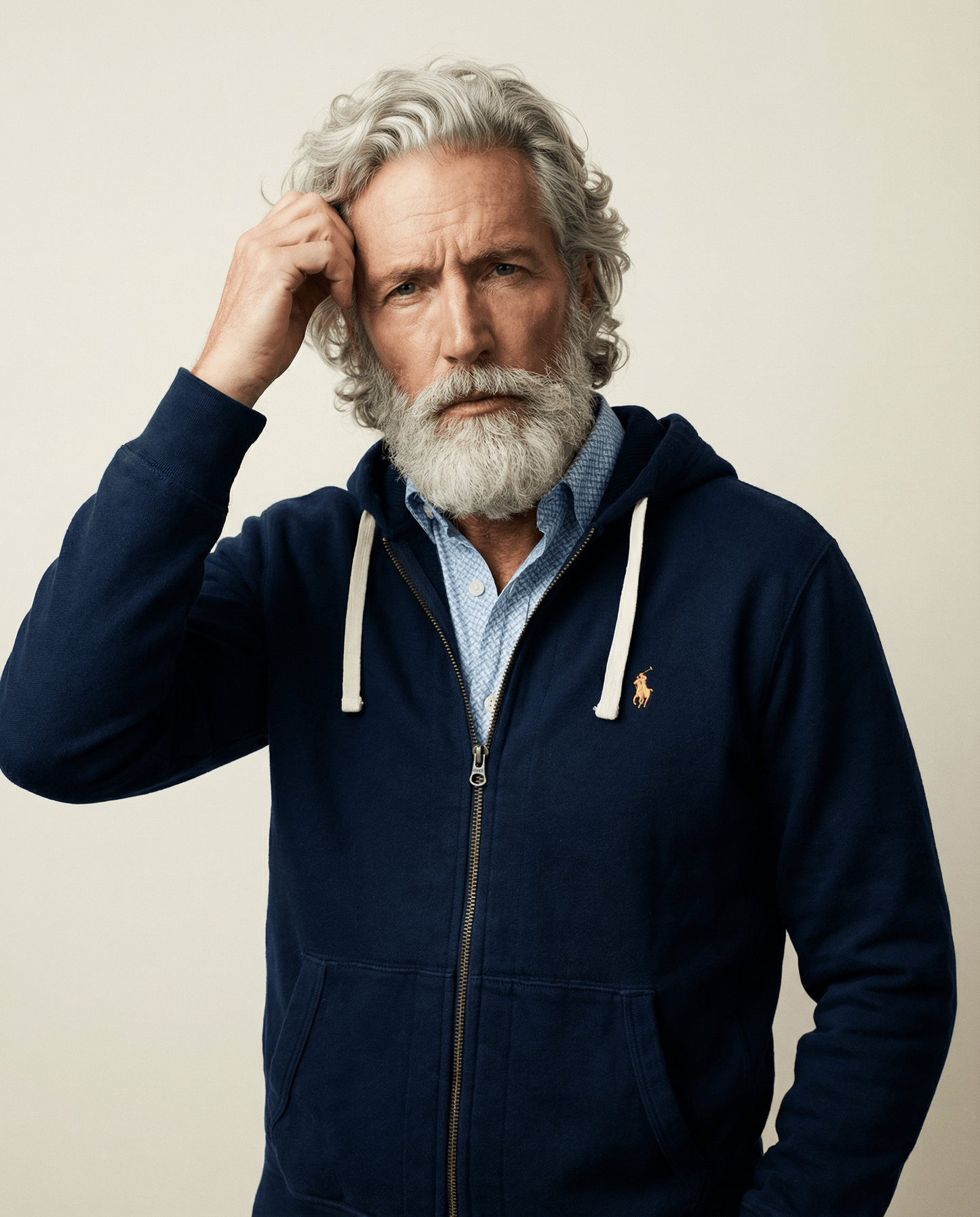 Polo Ralph Lauren Full-Zip Fleece Hoodie – Navy (Size M)