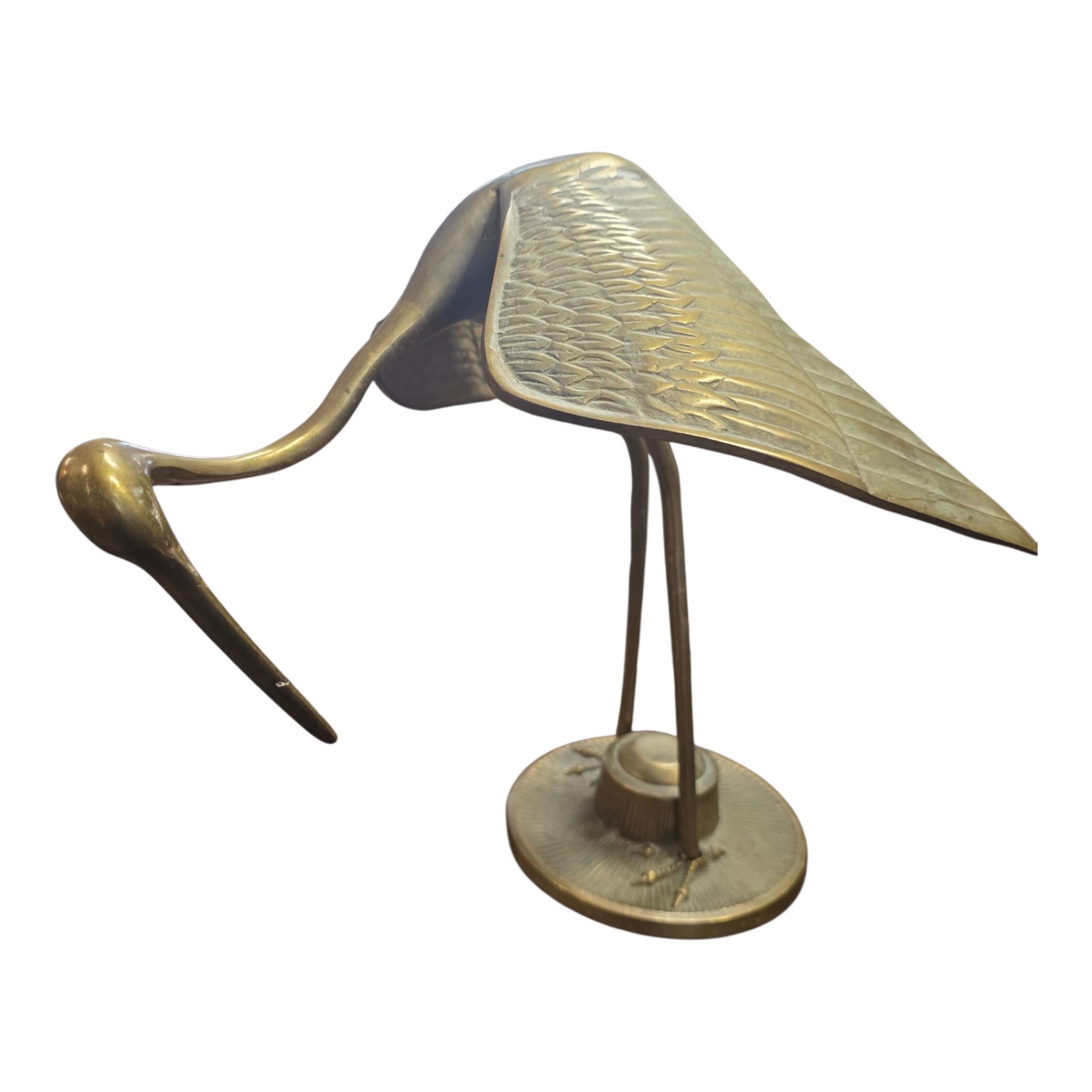 Brass Crane Sculpture