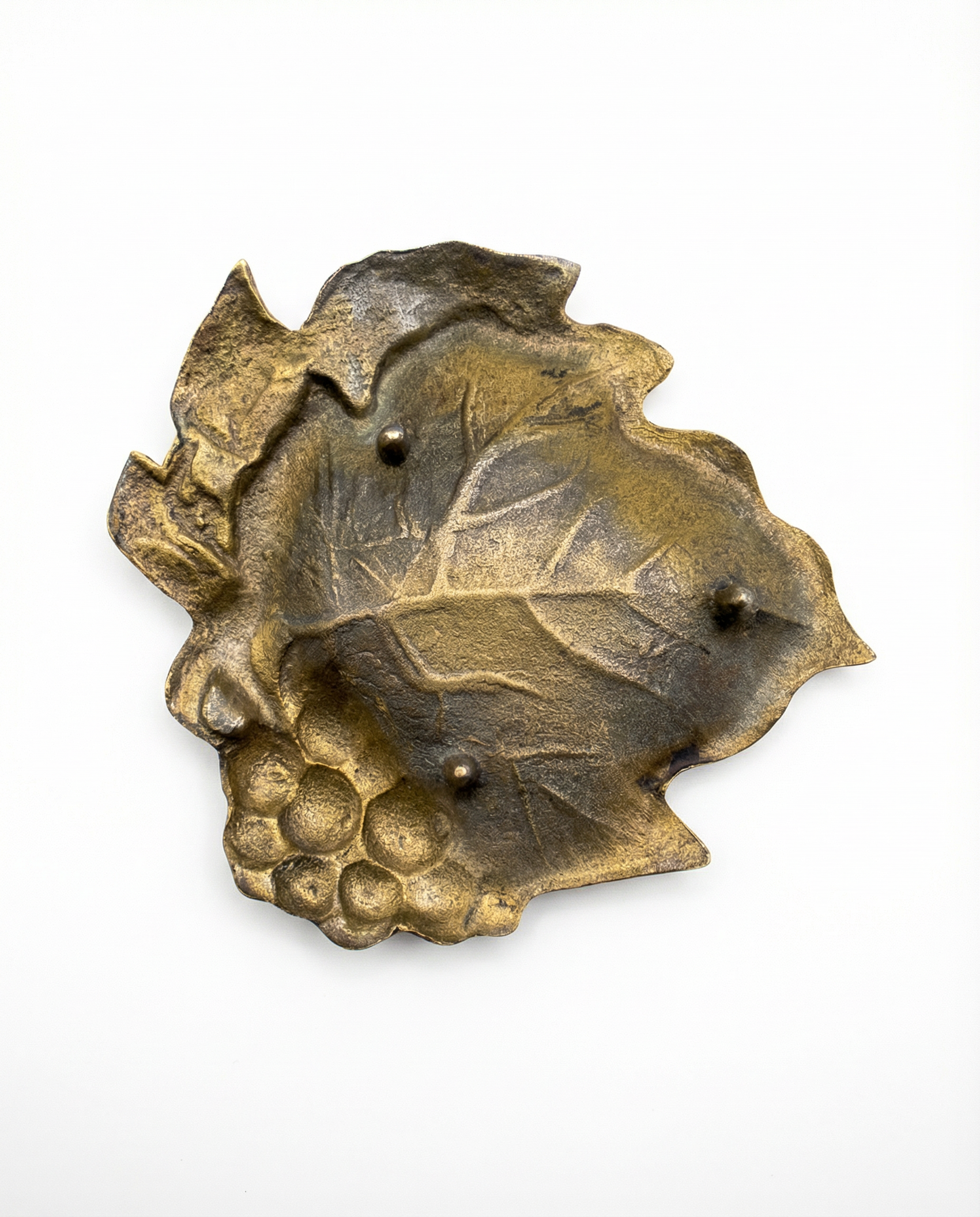 Vintage Brass Grapevine Leaf Dish
