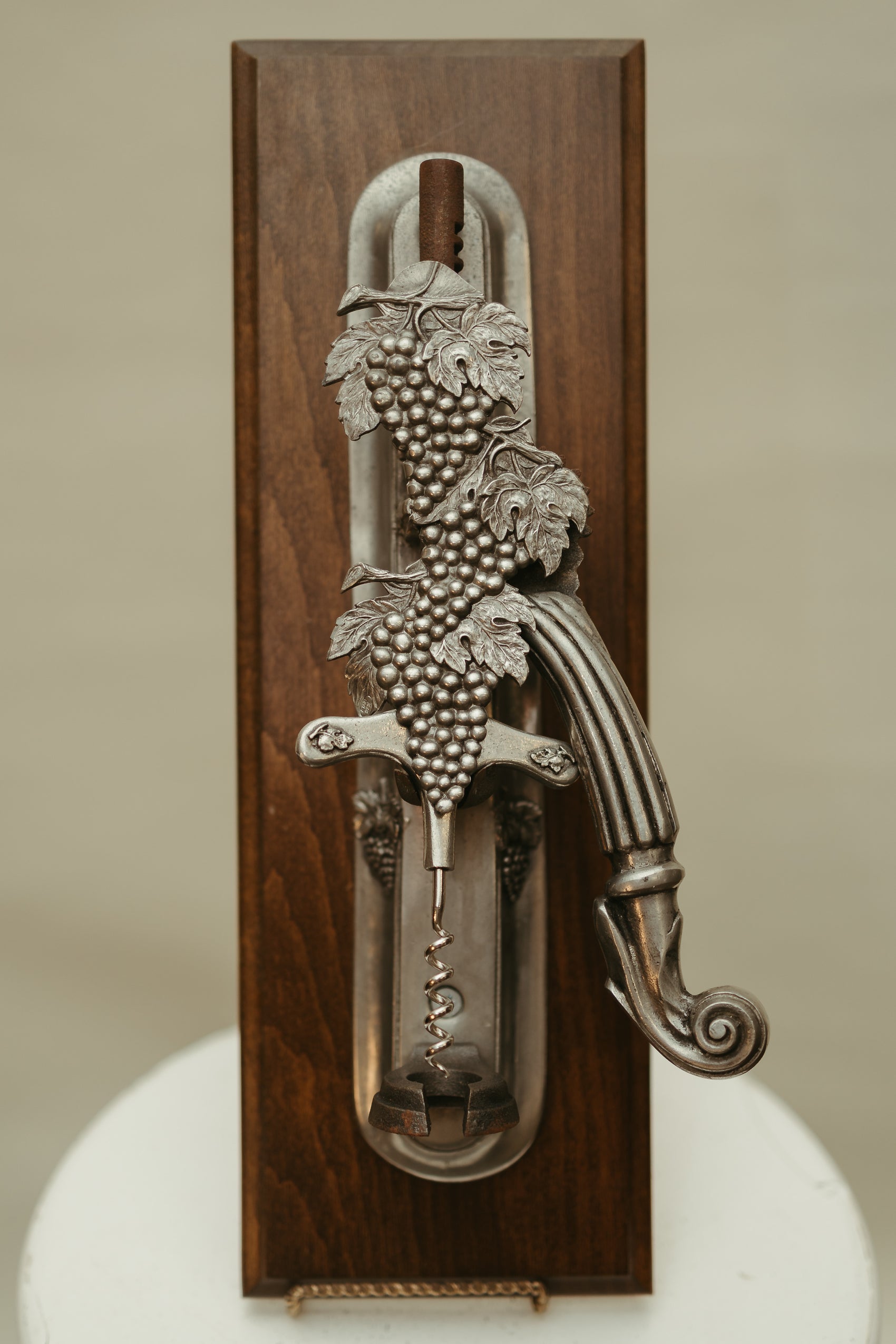 Vintage Wall-Mounted Grapevine Corkscrew Opener