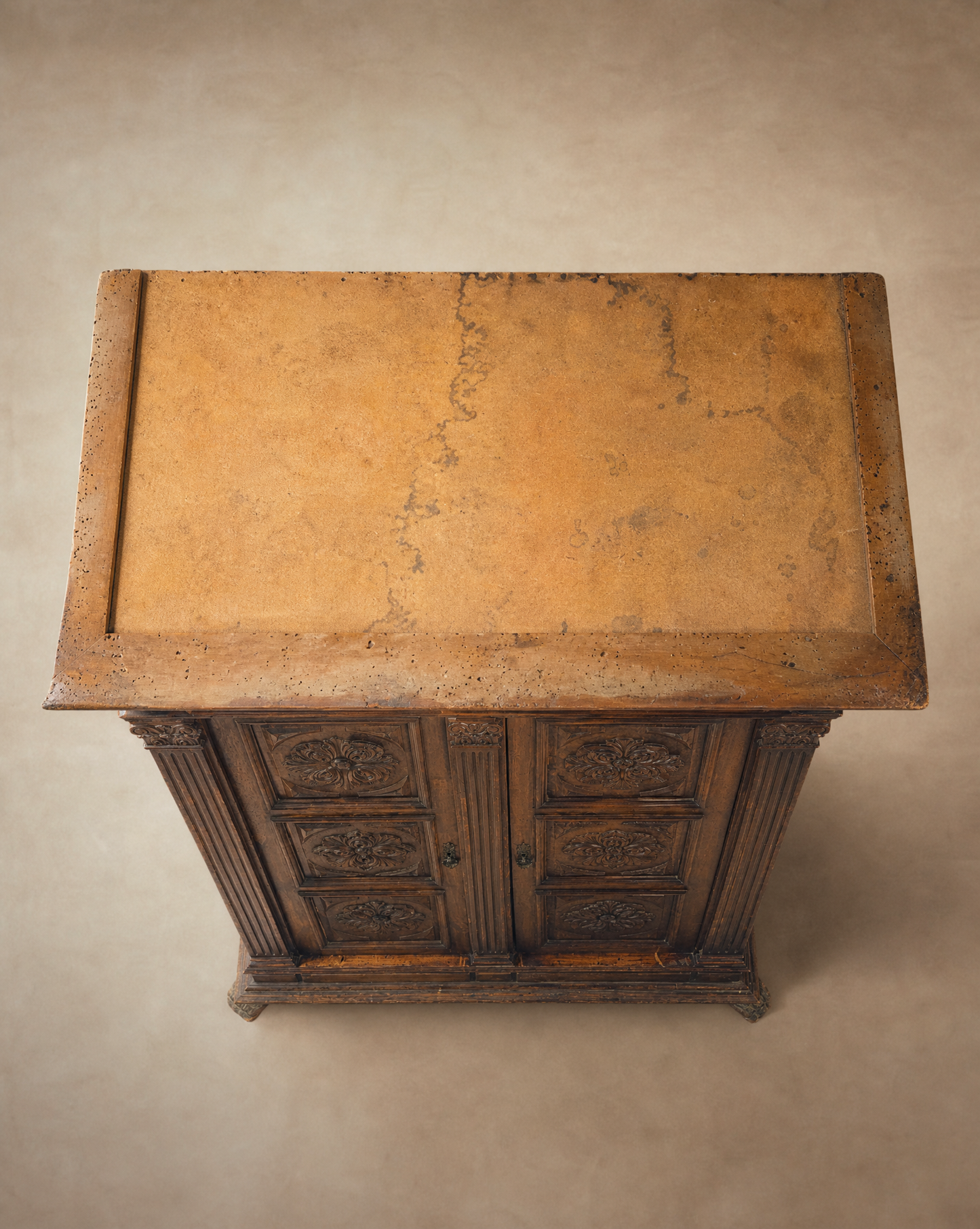 French Renaissance Revival Carved Walnut Armoire Cabinet
