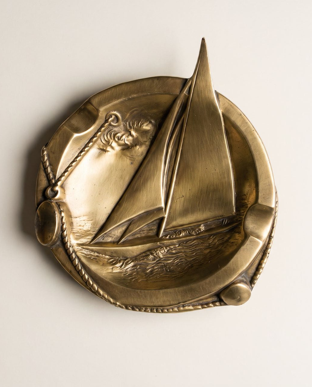 Vintage Brass Nautical Sailboat Ashtray / Catchall