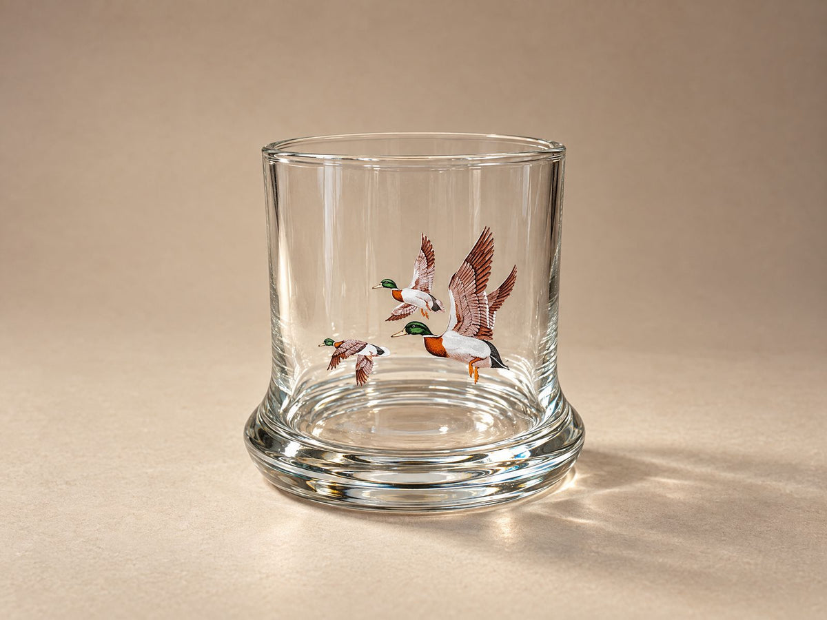 Vintage Flying Mallard Duck Rocks Glasses – Pair