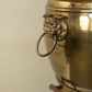 Vintage Brass Samovar-Style Lamp w/ Pleated Linen Shade