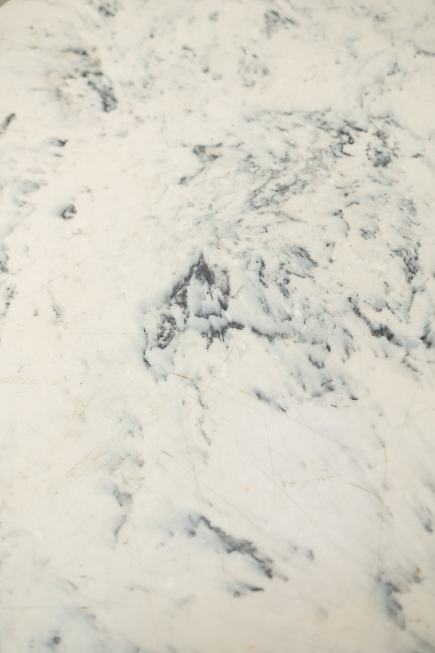 Vintage Marble-Top Pedestal Table — 32" Round