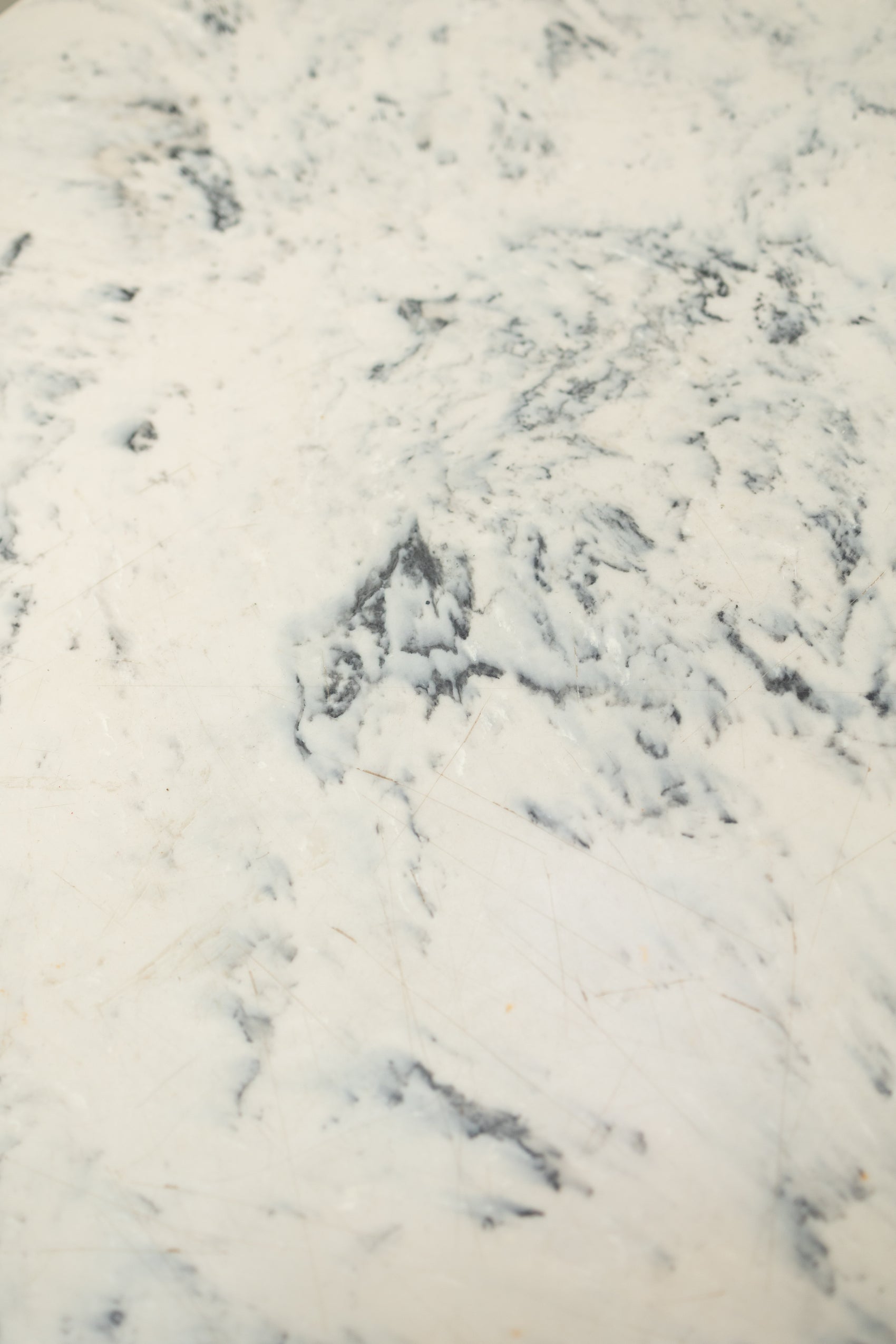 Vintage Marble-Top Pedestal Table — 32" Round