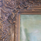Ornate Framed Peacock Oil Painting on Canvas, Signed 49" W × 62" H