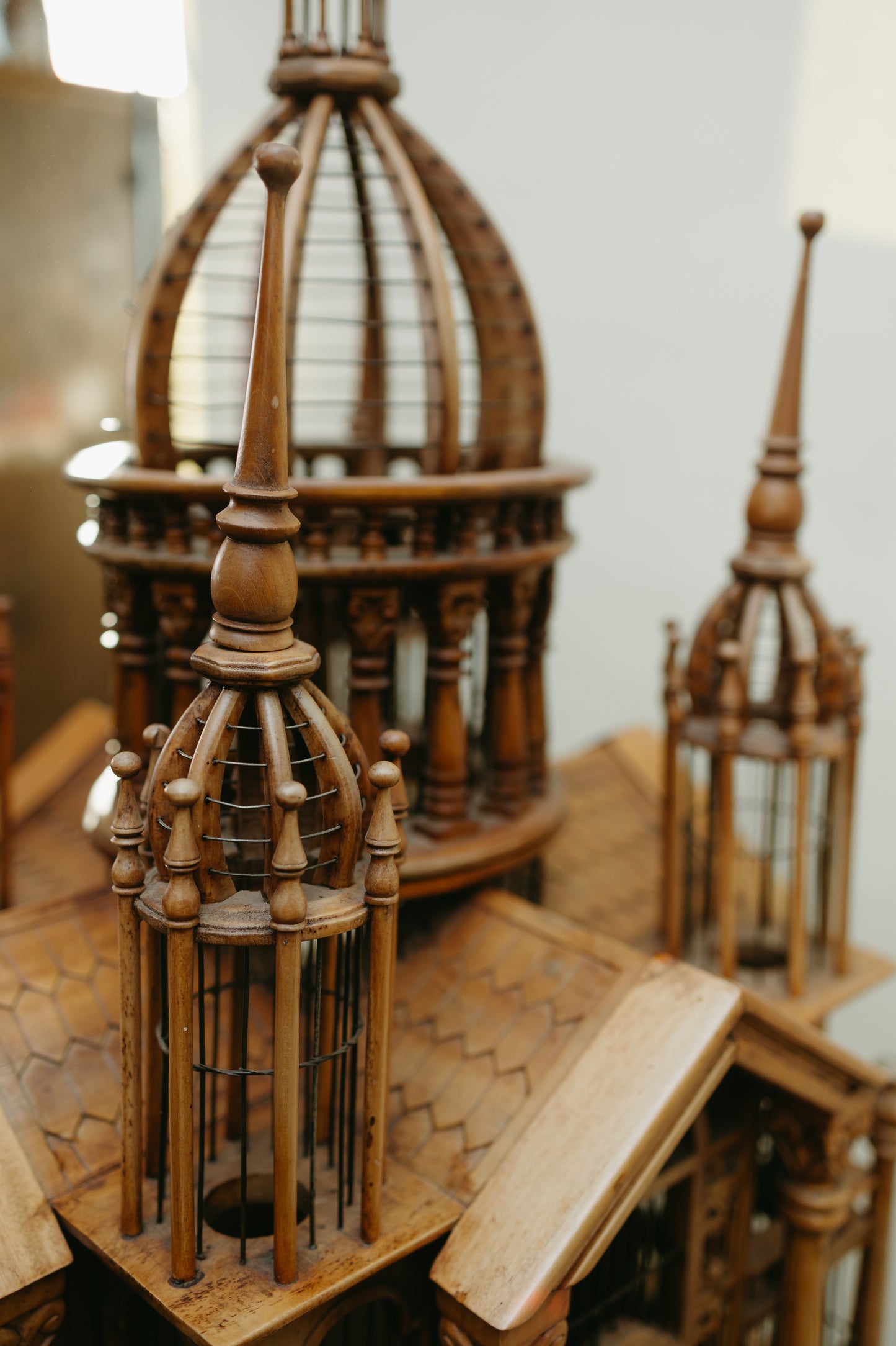 Victorian Gothic Cathedral Birdcage on Stand