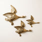 Set of Three Vintage Brass Flying Geese Wall Hangings