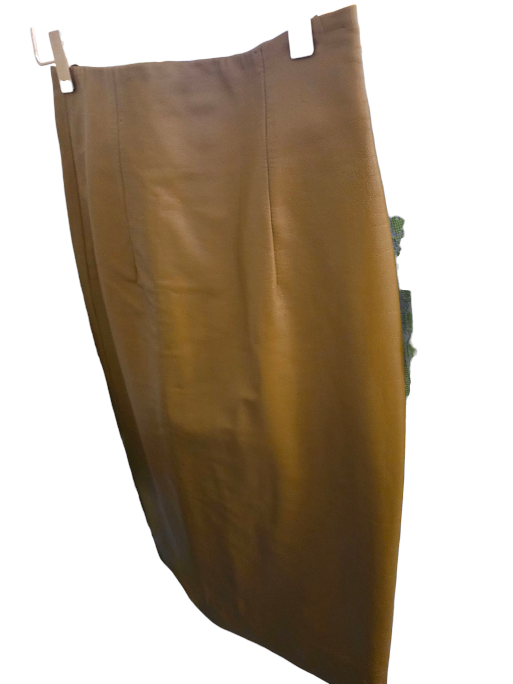 Yellow Leather Skirt
