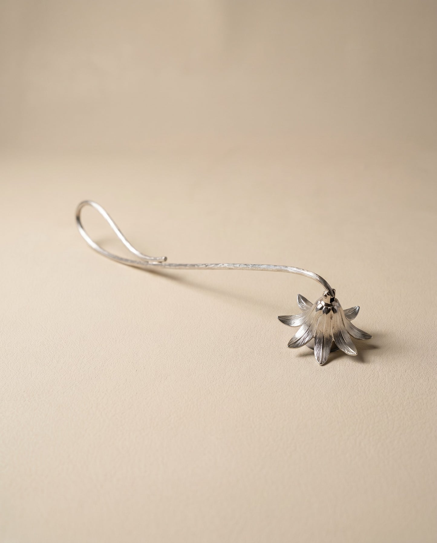 Vintage Metal Candle Snuffer with Floral Bell