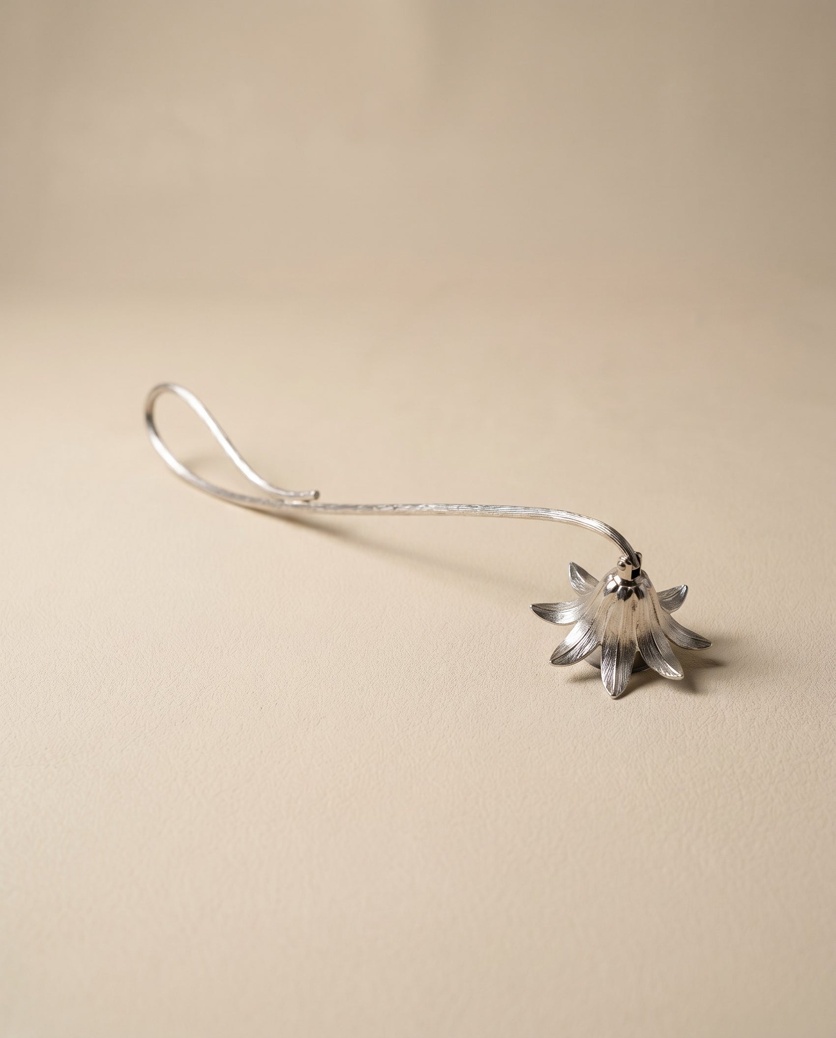 Vintage Metal Candle Snuffer with Floral Bell