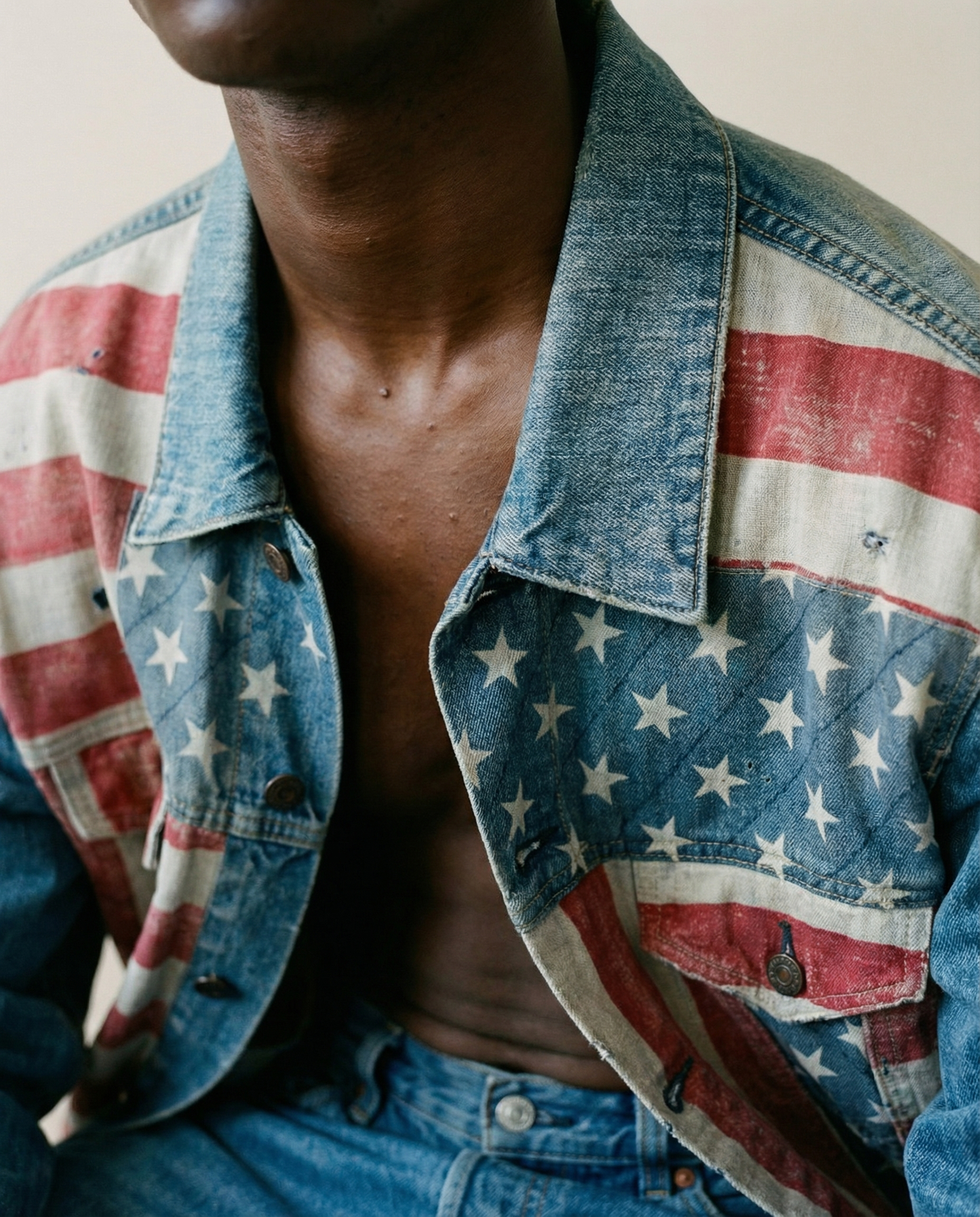 Denim & Supply Ralph Lauren Americana Flag Denim Jacket — Size XXL