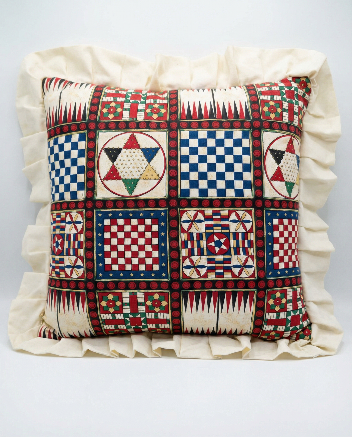 Quilted Patchwork-Print Throw Pillow 20x20