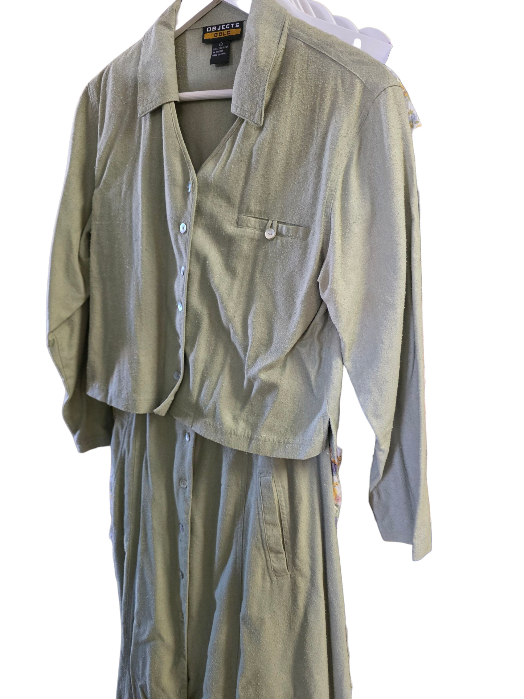 Green Silk Dress and Jacket