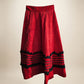 Vintage Red Polka Dot Prairie Skirt w/ Black Ruffle Trim
