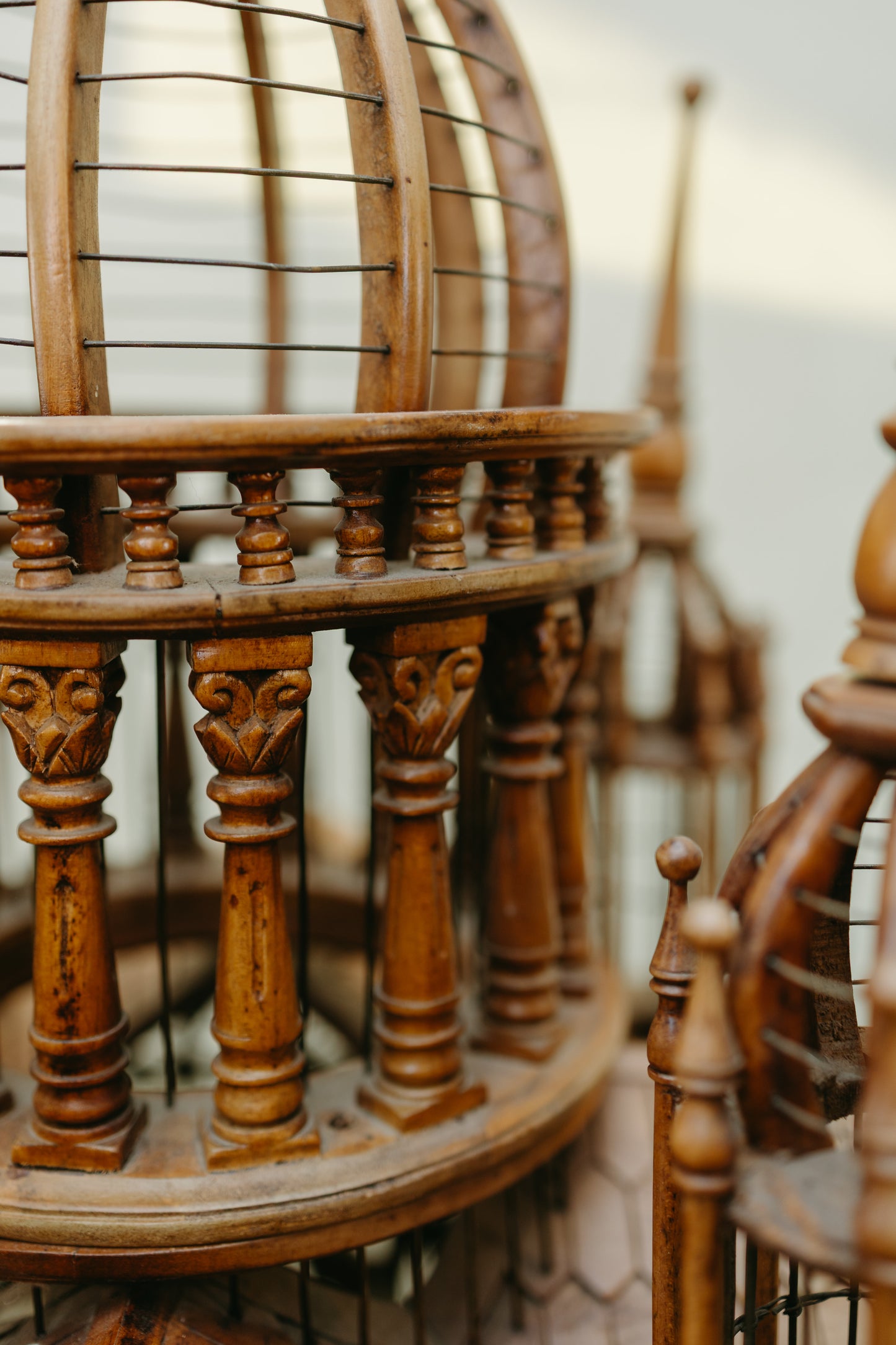 Victorian Gothic Cathedral Birdcage on Stand