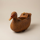 Vintage Woven Wicker Duck Storage Box