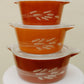 Vintage Pyrex “Autumn Harvest” 3-Piece Casserole Set with Lids