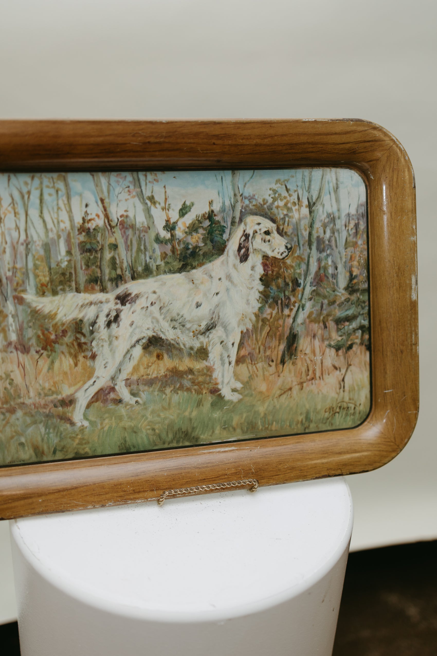 Vintage Metal Sporting Dog Serving Tray