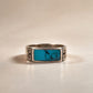 Vintage Sterling Silver Rectangular Turquoise Ring – Size 11.5