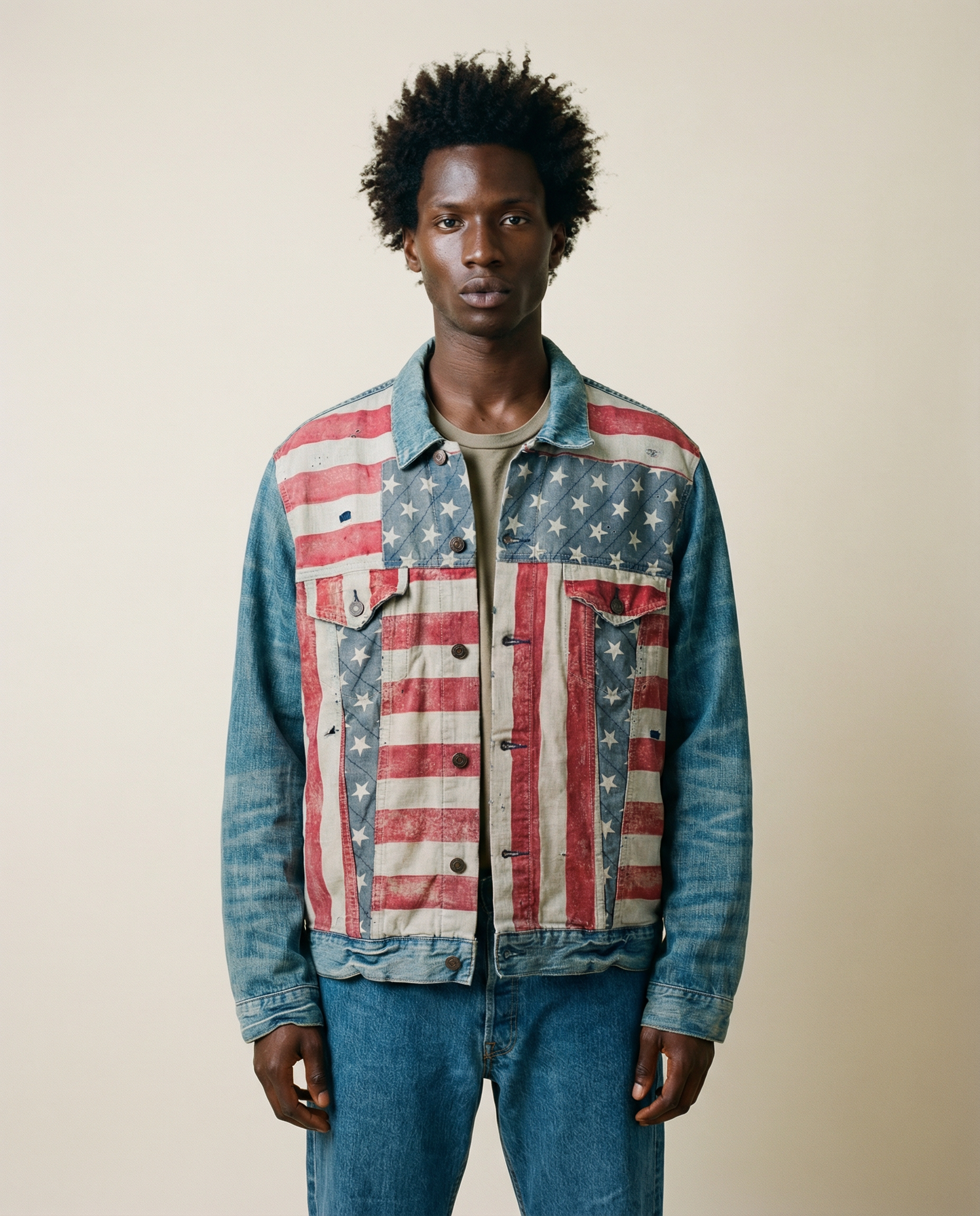 Denim & Supply Ralph Lauren Americana Flag Denim Jacket — Size XXL