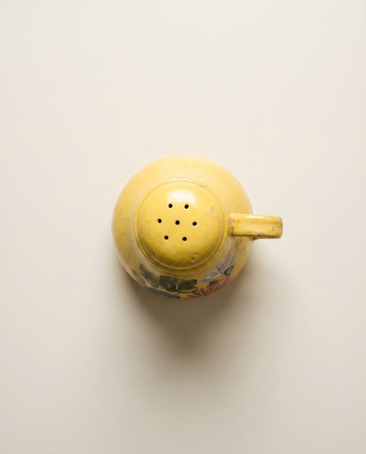 Vintage Hand-Painted Yellow Salt & Pepper Shakers (Floral Motif)