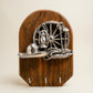 Vintage Western Cowboy Hat & Wagon Wheel Wall Hook Rack