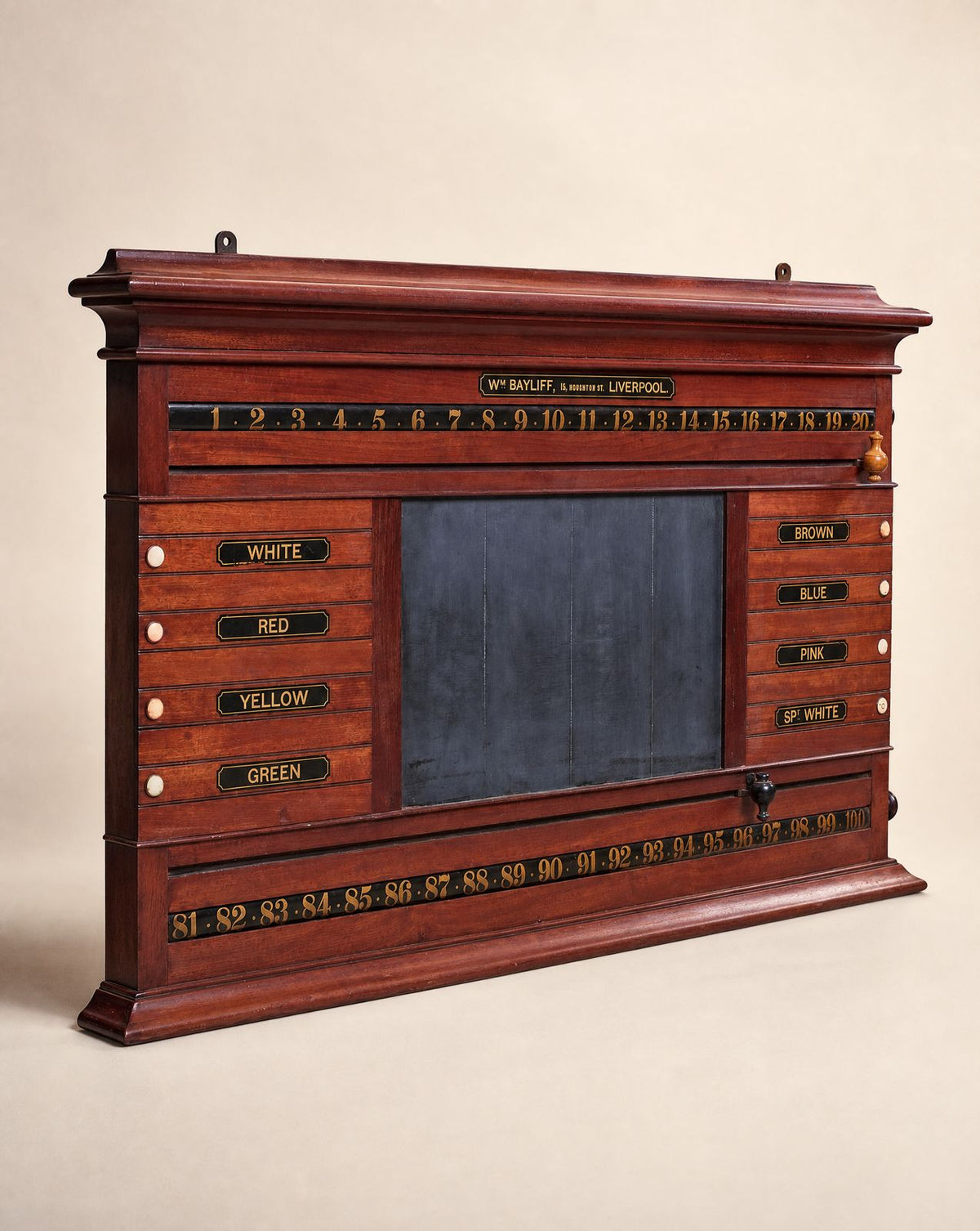 Circa 1900 Wm. Bayliff Liverpool Billiards & Snooker Scoreboard
