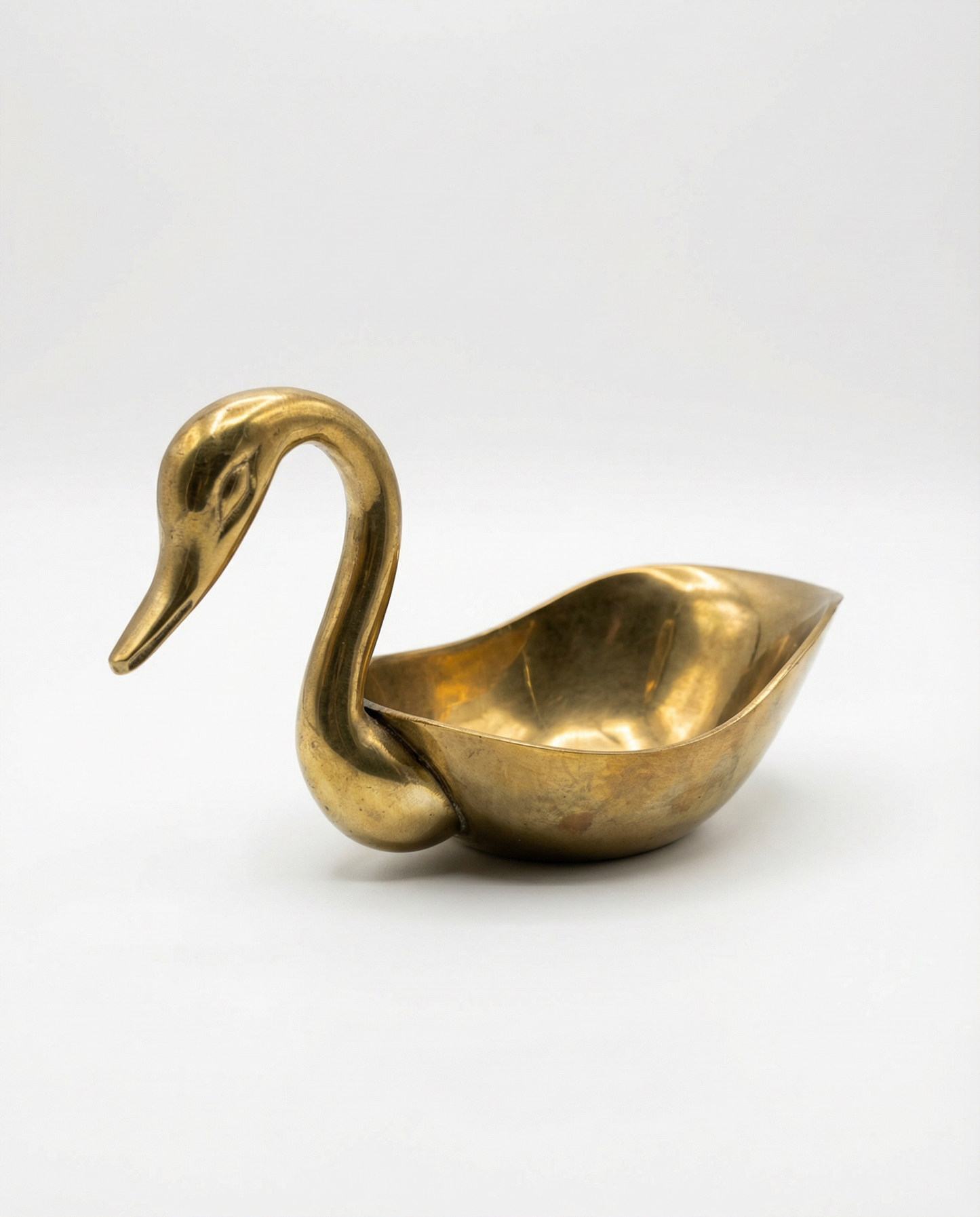 Vintage Brass Swan Bowl | Decorative Accent Dish