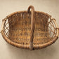Large Vintage Willow Gathering Basket with Arched Handle