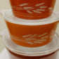 Vintage Pyrex “Autumn Harvest” 3-Piece Casserole Set with Lids