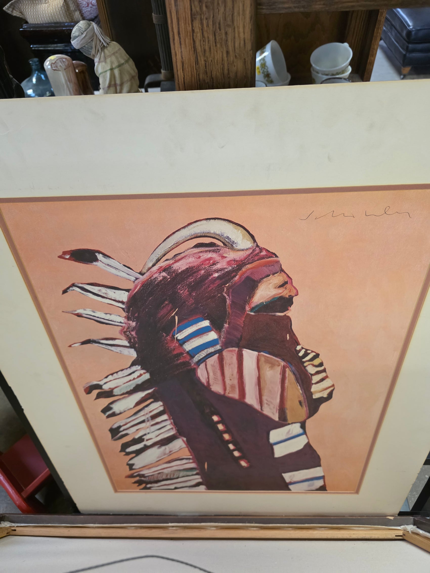 Native American Man with Headdress