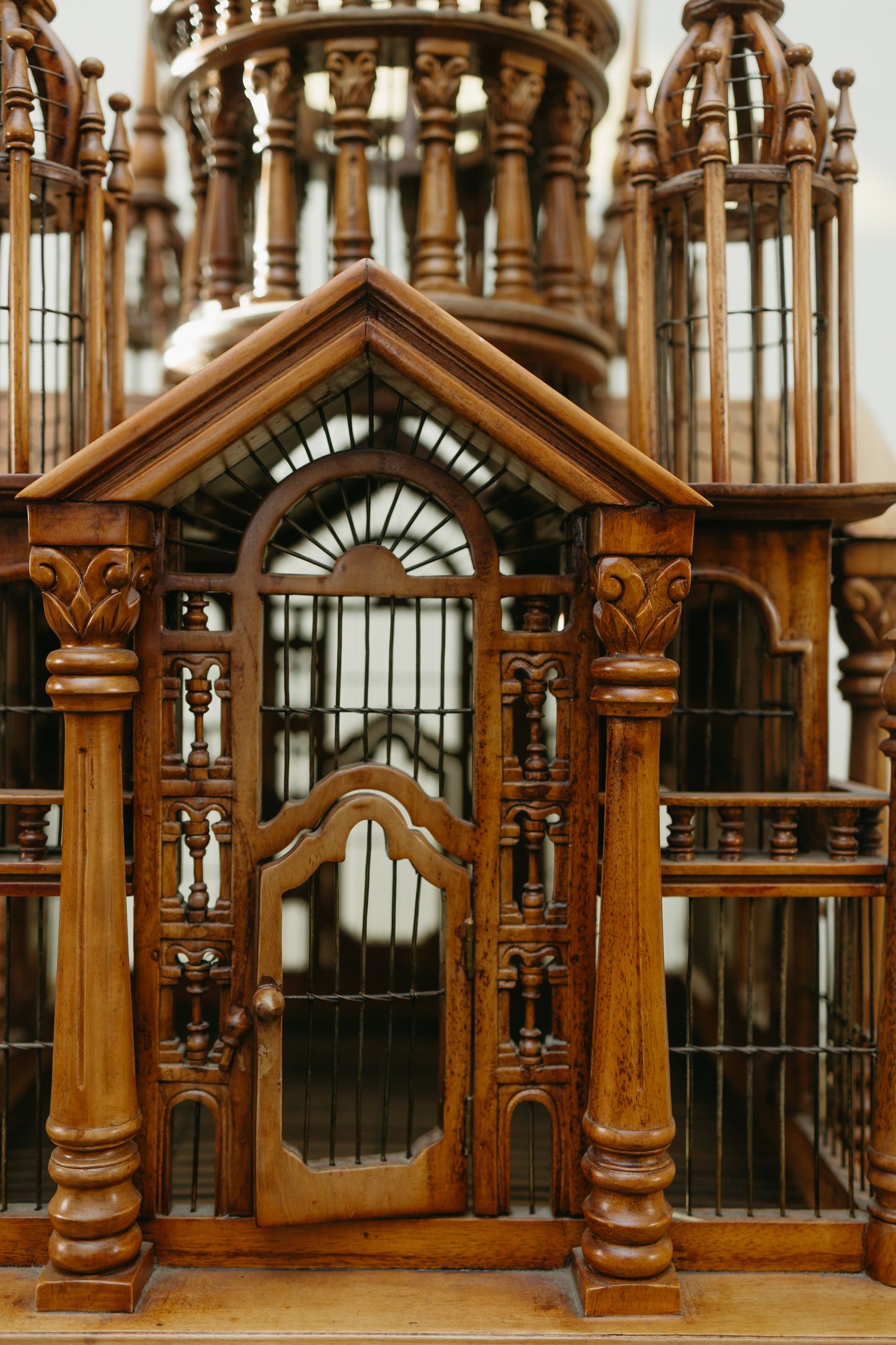 Victorian Gothic Cathedral Birdcage on Stand