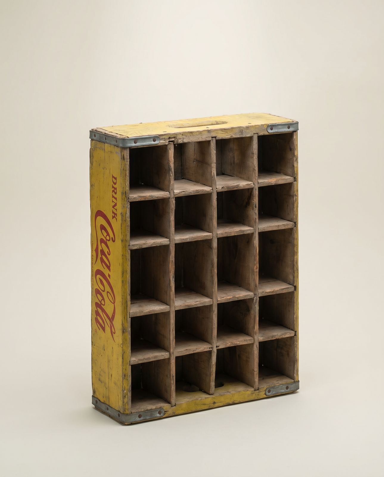 Vintage Coca-Cola Wooden Bottle Crate – Yellow Drink Coca-Cola Advertising Case