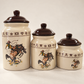 Western Bronc & Cattle Brands Ceramic Canister Set