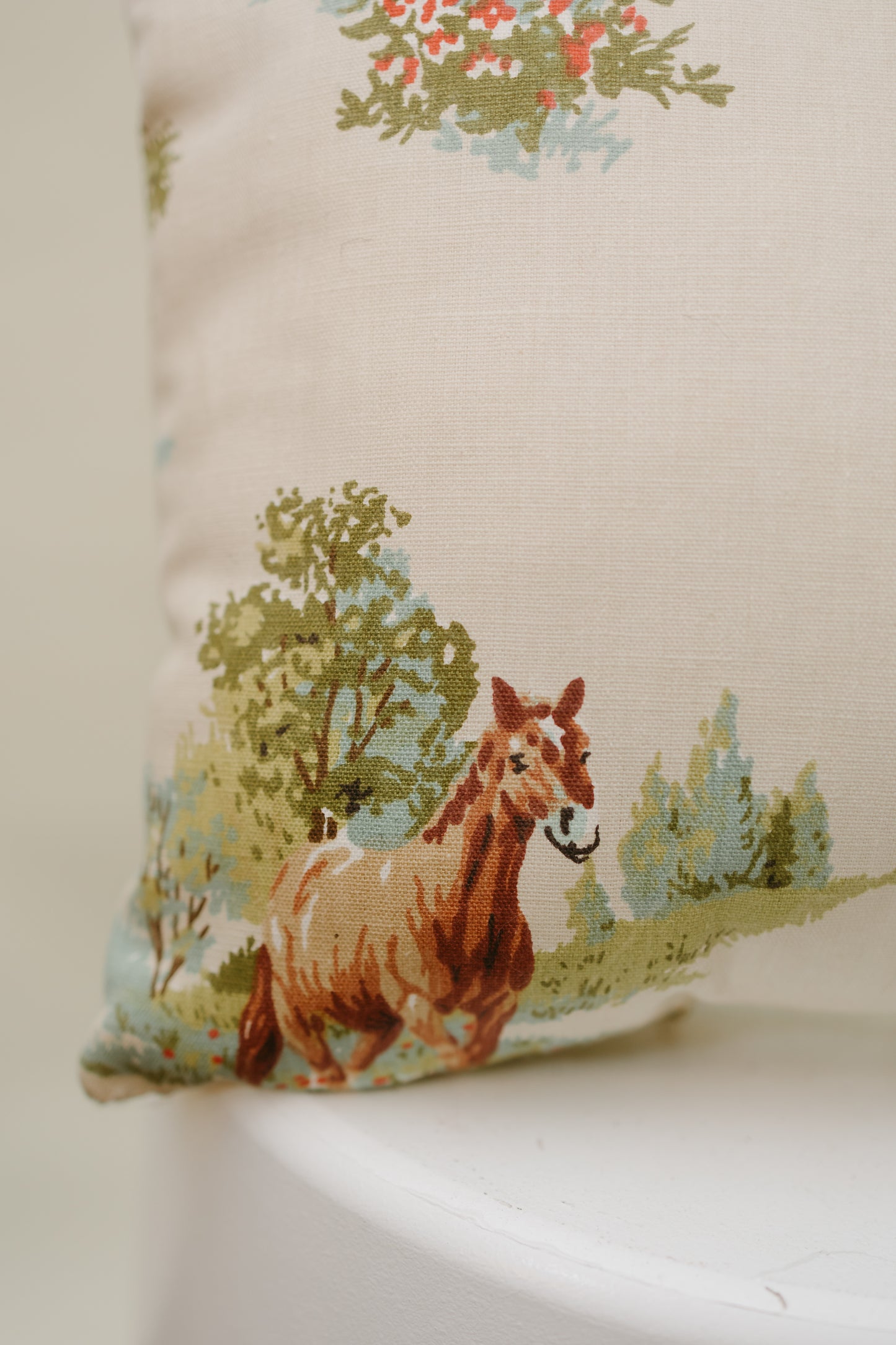 Pastoral Horse Meadow Pillow