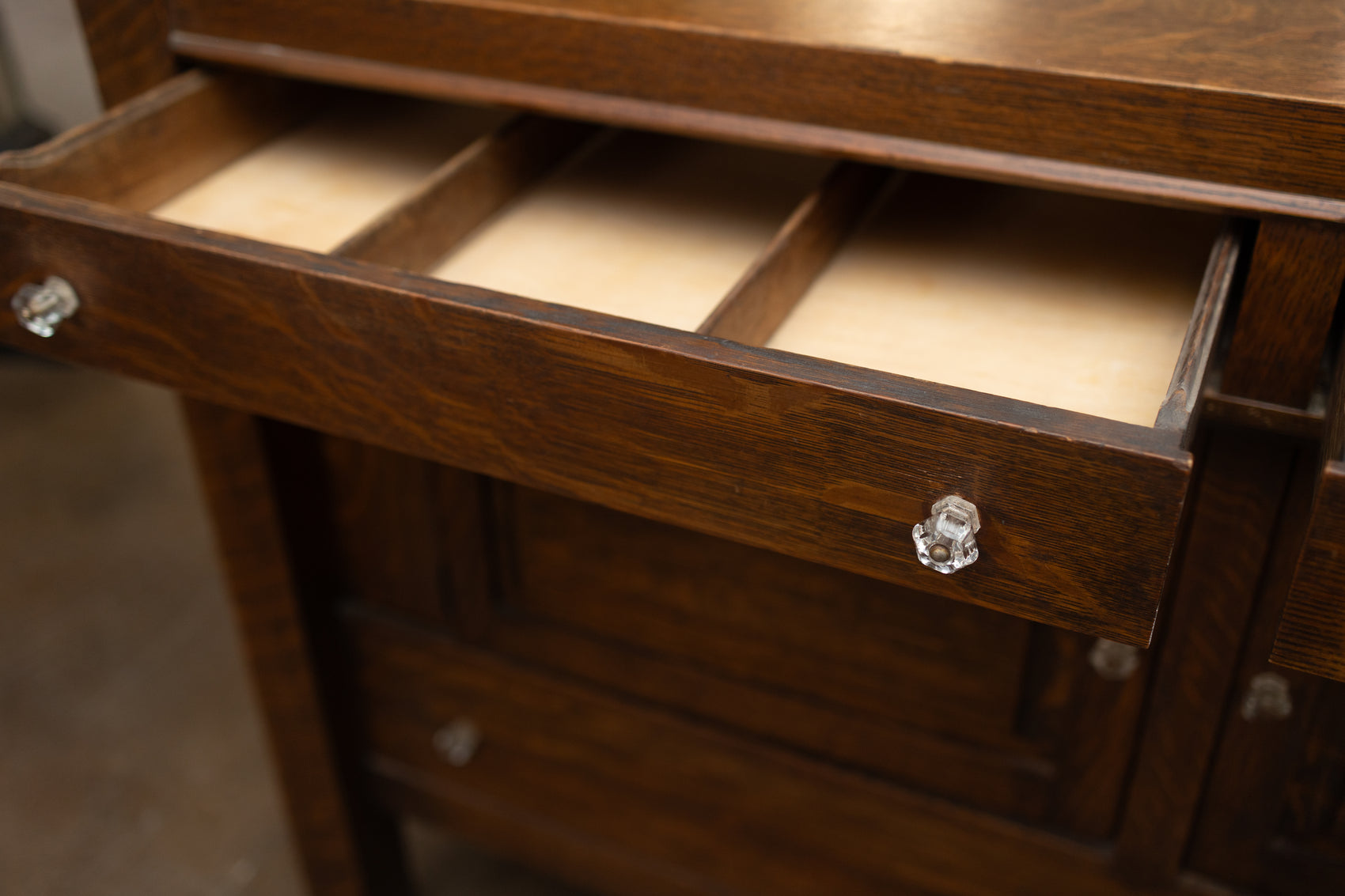 Antique Oak Sideboard with Mirror Back