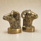 Pair of Vintage Solid Brass Ram Head Bookends