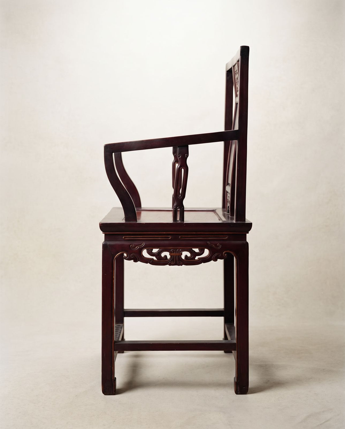 Pair of Chinese Carved Wood Armchairs