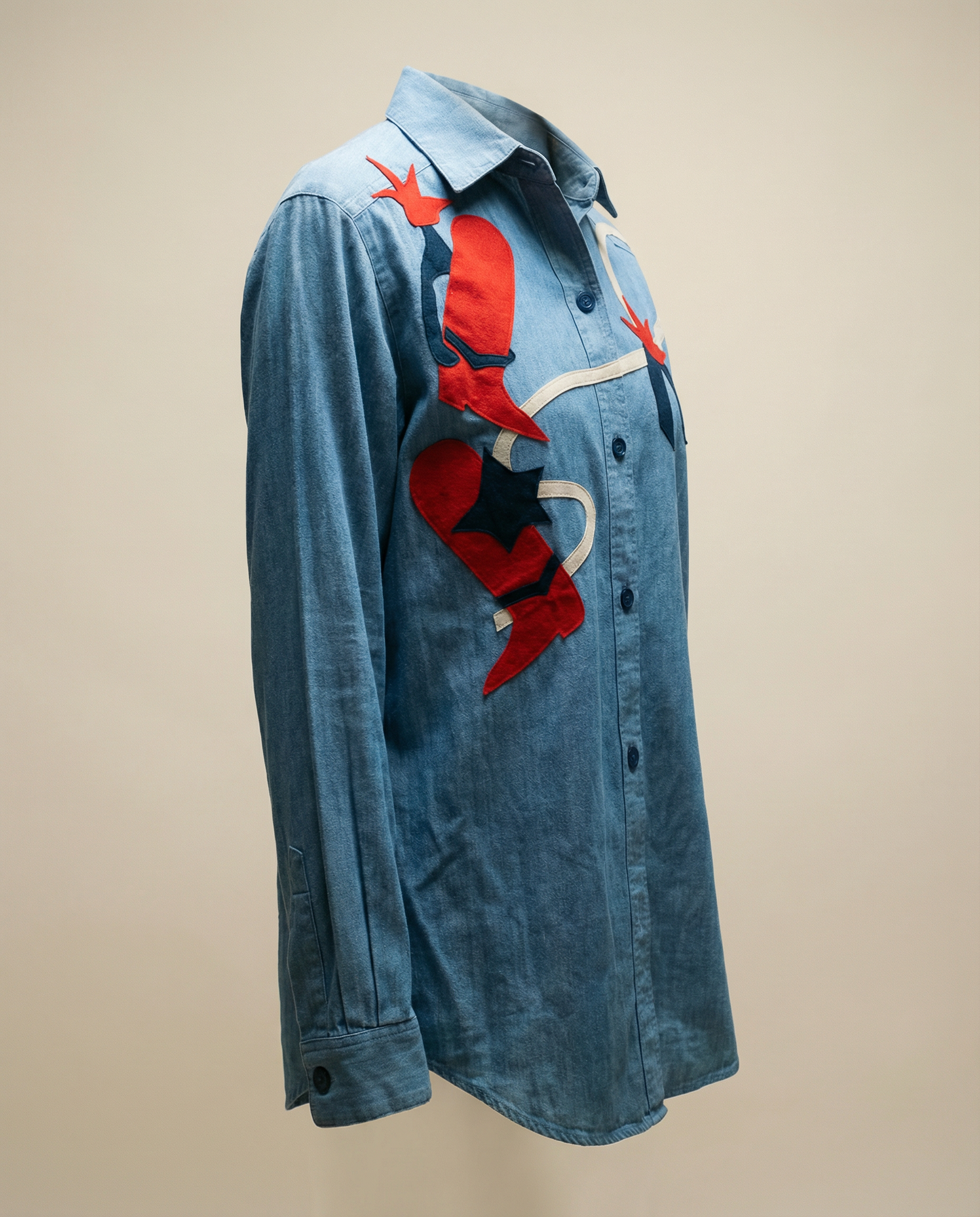 Raggs Plus Western Appliqué Denim Shirt – Size Small