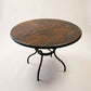 Round Wood & Wrought Iron Dining Table