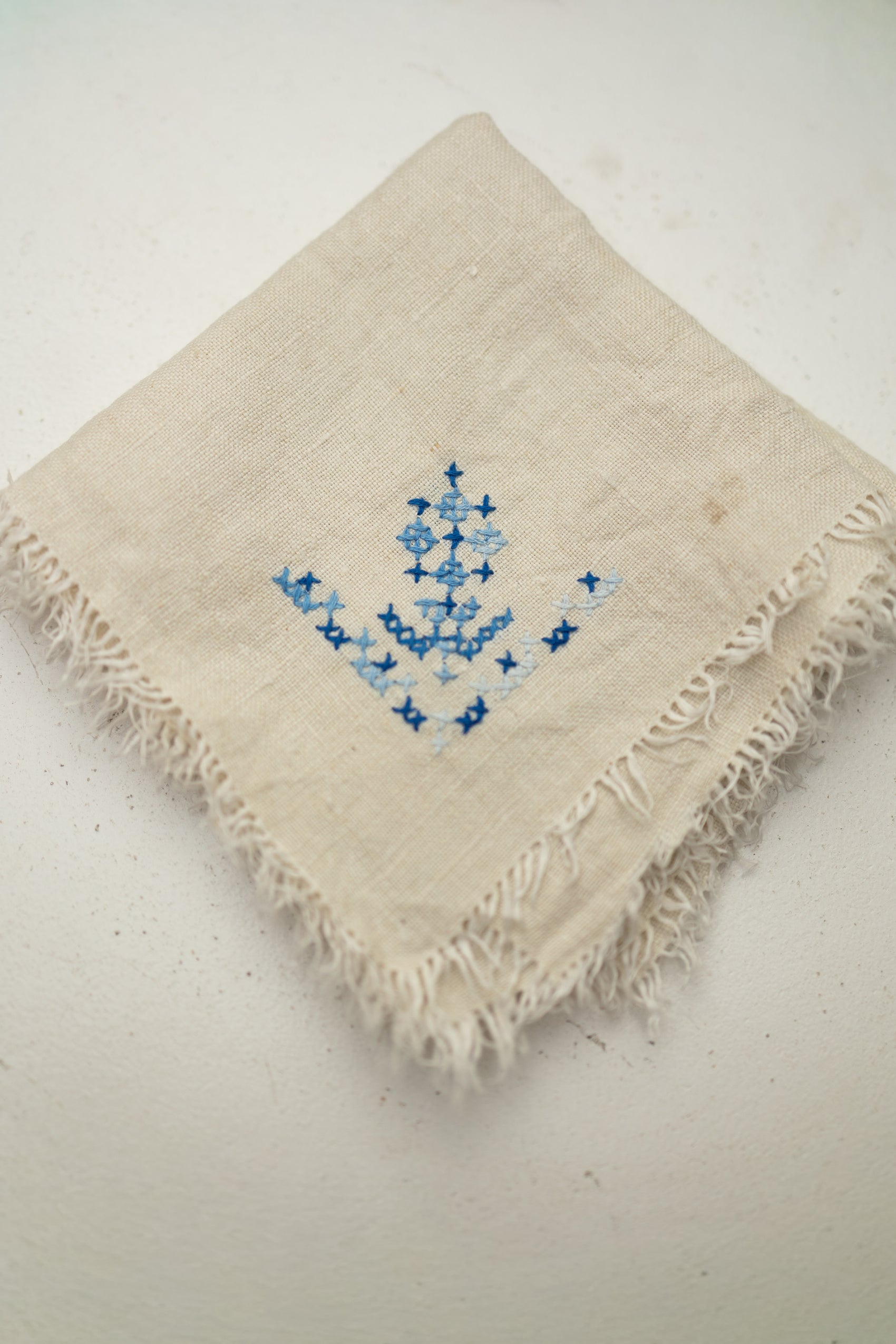 Vintage Hand-Embroidered Linen Napkin - Set of 2