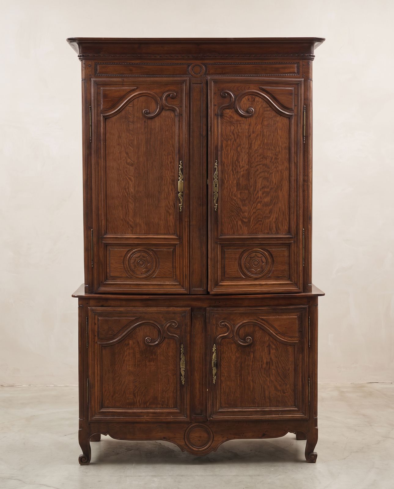 Antique French Oak Deux-Corps Cupboard