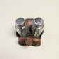 Vintage Western Saddle Salt & Pepper Shaker Set w/ Holder