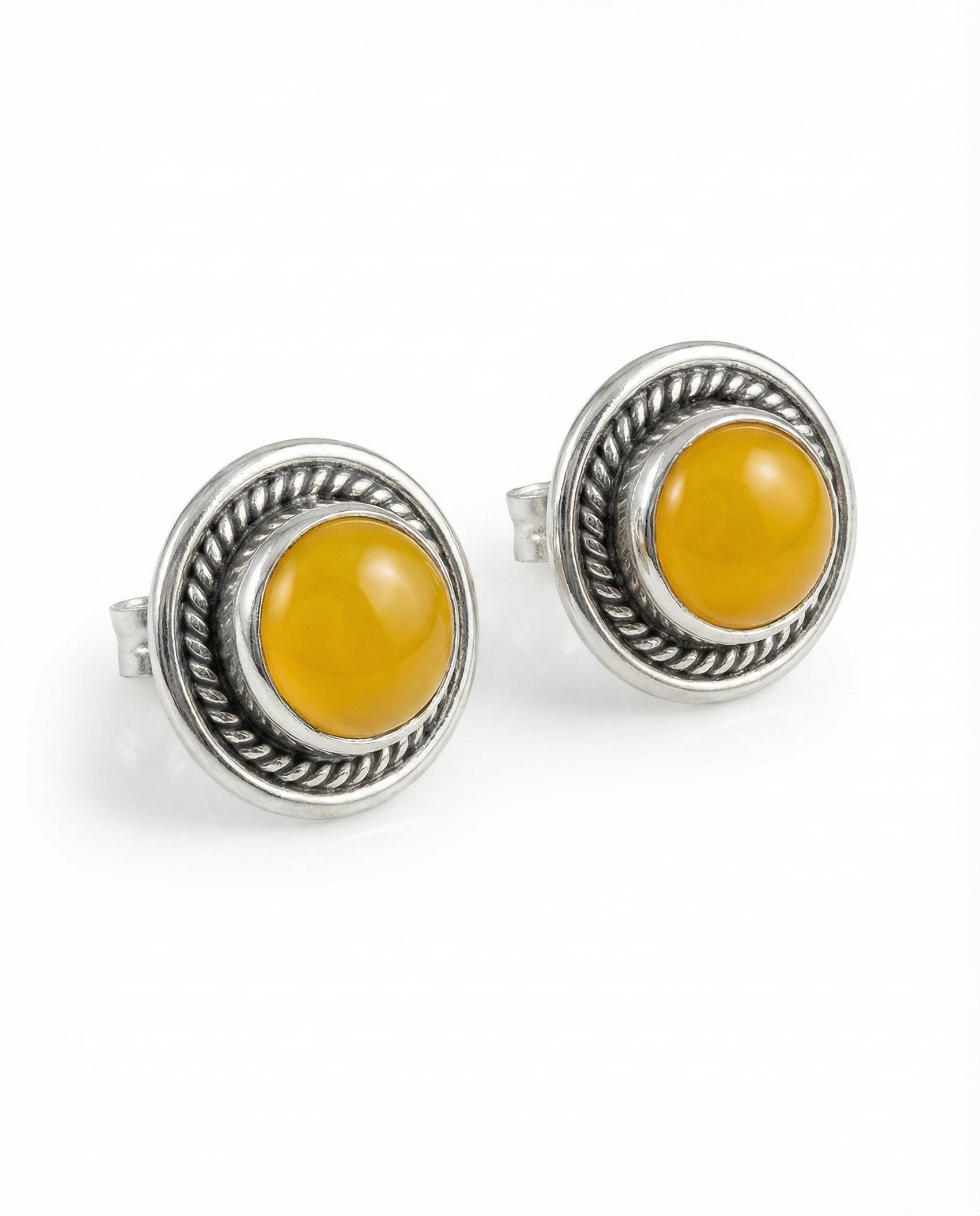 Honey Dahlia Stud Earrings