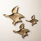 Set of Three Vintage Brass Flying Geese Wall Hangings