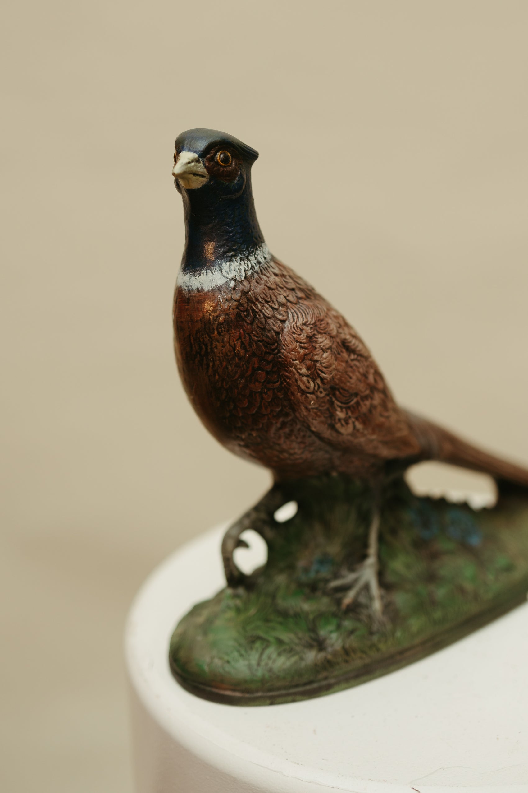 Vintage Painted Pheasant Figurine – Hand-Detailed Wildlife Decor