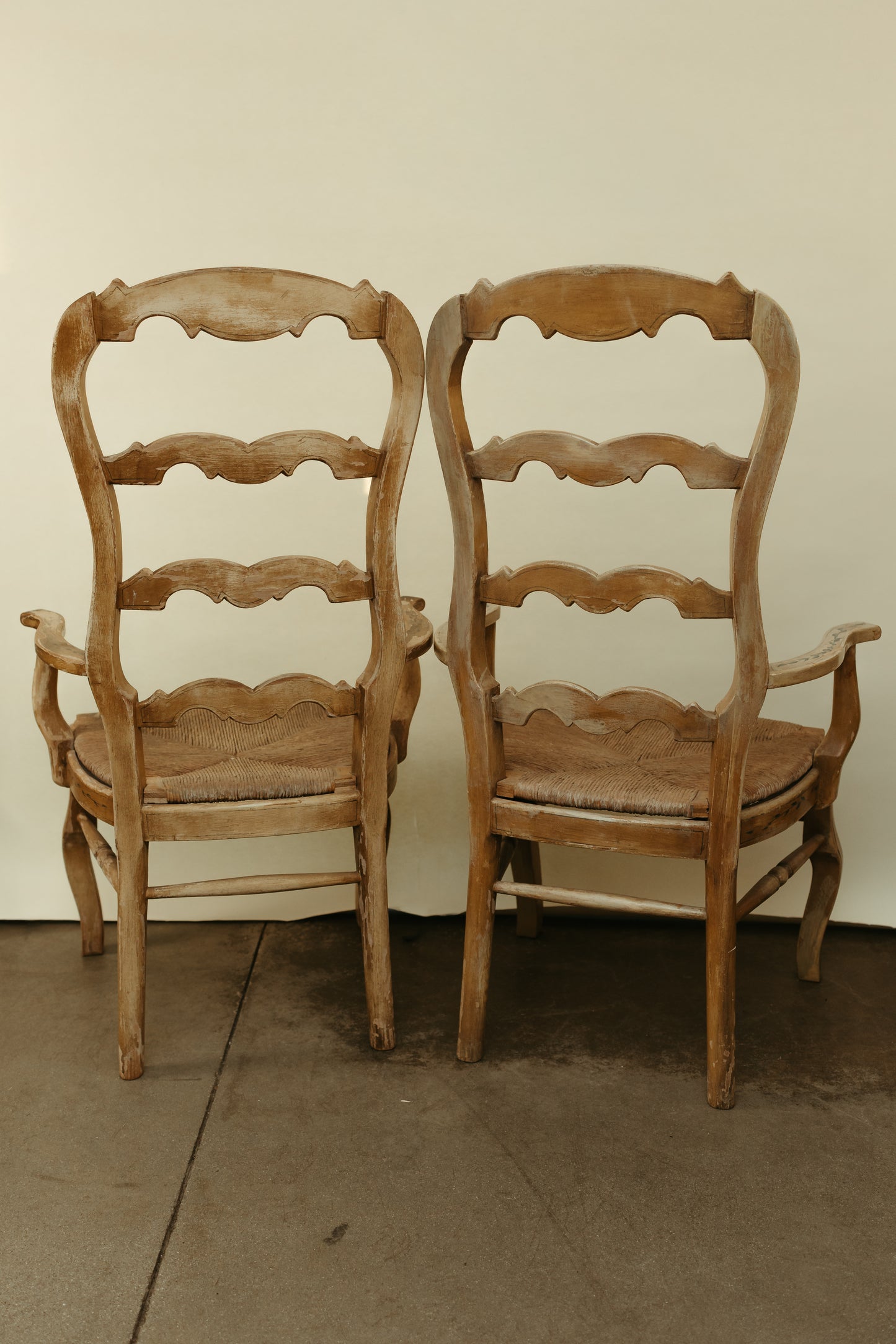Set of 2 Painted Ladderback Armchairs