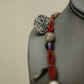 Hand-Strung Tribal Amulet & Silver Charm Necklace
